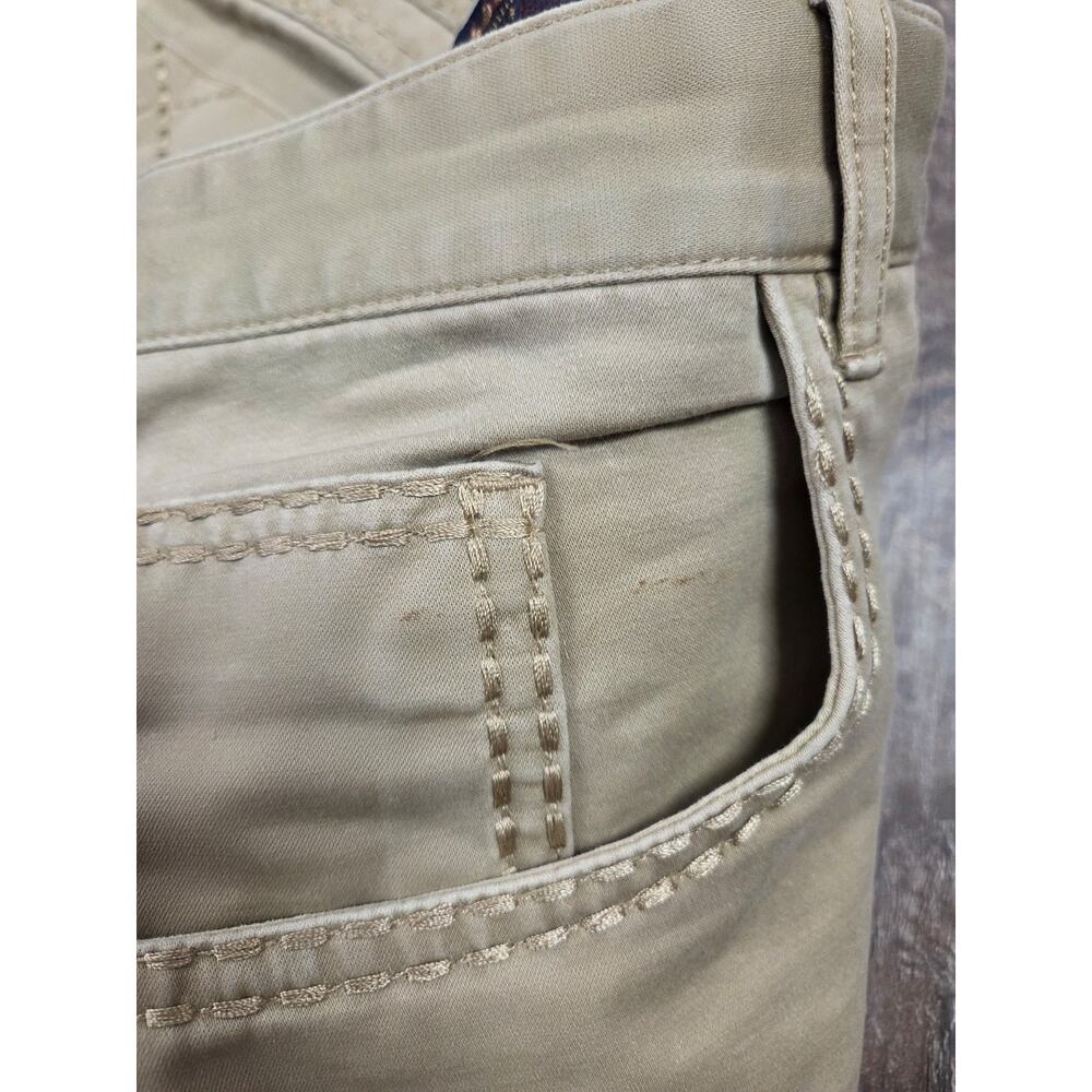 Stacy Adams Tan Pants Khakis Top-Stitch Straight Flat Front 32x30 (tag34x32) - Picture 10 of 10